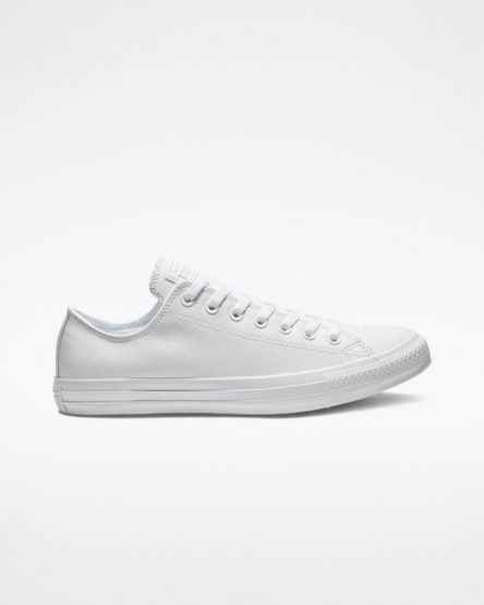 Men's Converse Chuck Taylor All Star Leather Low Top Shoes White | AU 43C9EZ